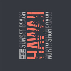 hawaii beach design tee shirt