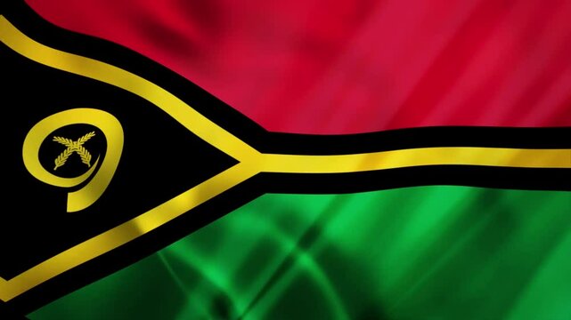 Raising the Vanuatu national flag as a symbol of patriotism and struggle with drapery like blowing in the wind, giving the impression of 3 dimensions