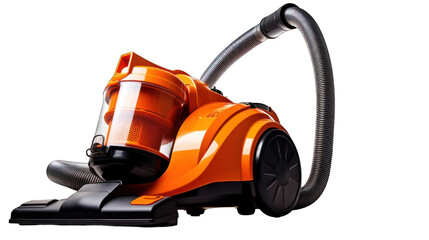 Orange Vacuum Cleaner Studio Shot in Transparent Background