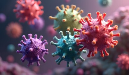 3D Rendering of Virus Particle – Microscopic View
