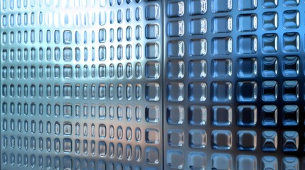 A patterned surface with recessed squares.