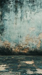 Distressed Wall and Brick Pavement Texture with Weathered Look