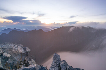 Mount Kinabalu mountain peak in Sabah, Borneo, Malaysia