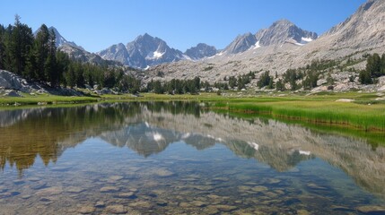 Fototapeta premium Mountain lake reflection (1)