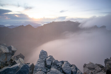 Mount Kinabalu mountain peak in Sabah, Borneo, Malaysia