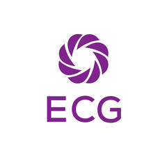 ECG logo design on white  background.