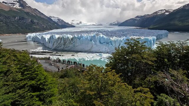 The Perito Moreno glacier from a boat Los Glaciares National Park is situated in the southwest of Santa Cruz province, Patagonia Argentina. It was declared a UNESCO&rsquo;S world heritage site in 1981. 