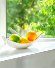 Citrus Fruit Bowl by Window
