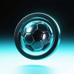 Naklejka premium black soccer ball in neon style
