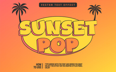Editable colorful 3D text effect with gradient abstract background