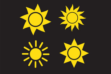 Brightness icon, sun outline icon vector for web and mobile apps