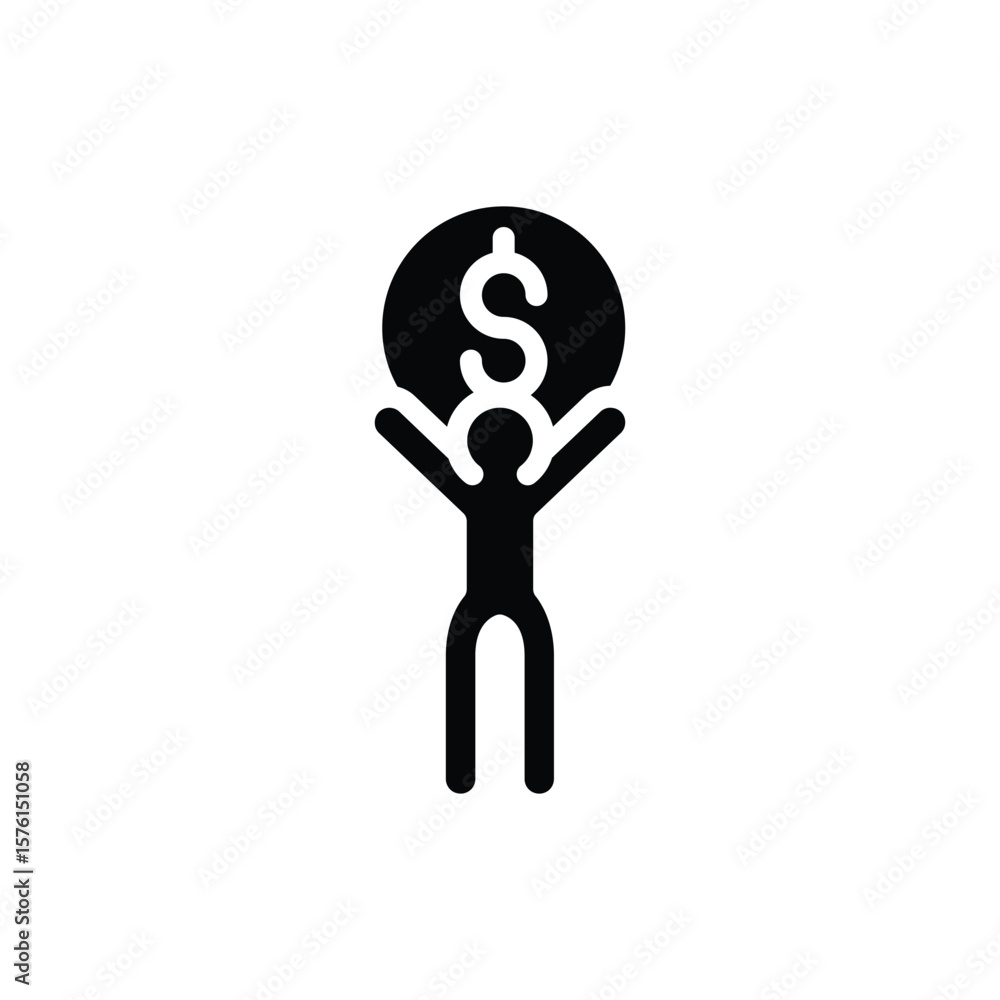 Poster debt solid icon vector design good for web or mobile app