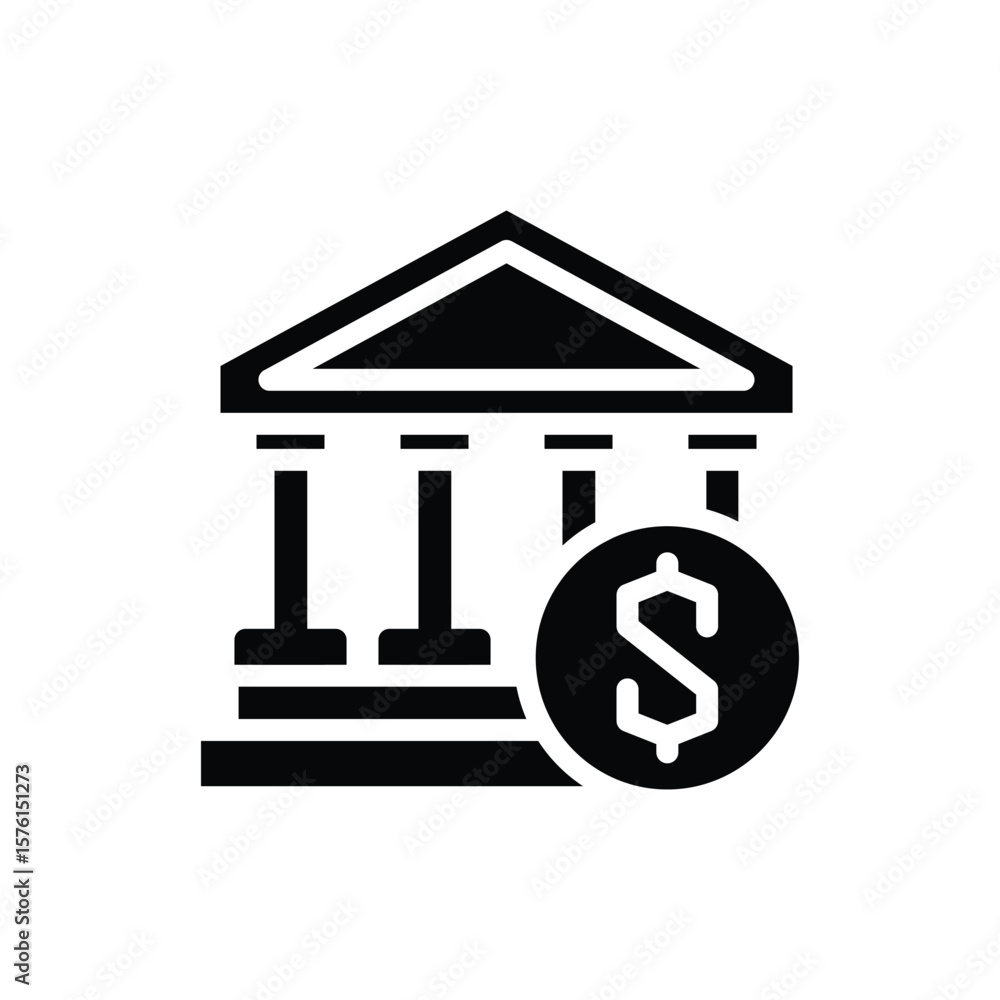 Poster bank solid icon vector design good for web or mobile app