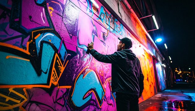 Street art transforms ordinary walls into canvases. - Powered by Adobe