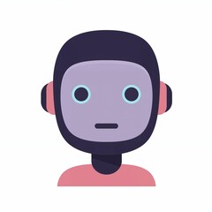 Stylized representation of a chatbot face reflecting contemporary technological design in a minimalist style
