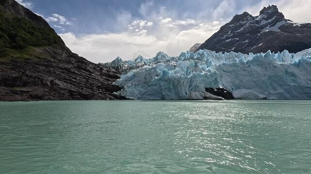 Spegazzini glacier Los Glaciares National Park is situated
in the southwest of Santa Cruz province, Patagonia
Argentina. It was declared a UNESCO&rsquo;S world heritage
site in 1981. 
