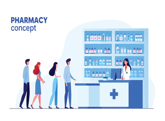 Vector Illustration Pharmacy Customer Service Concept