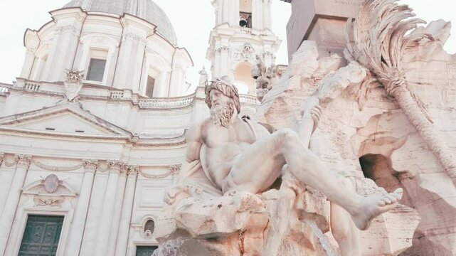 The fountain of four rivers in piazza navona, rome, italy