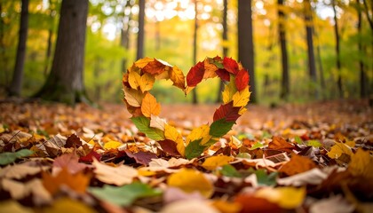 Heart of autumn leaves