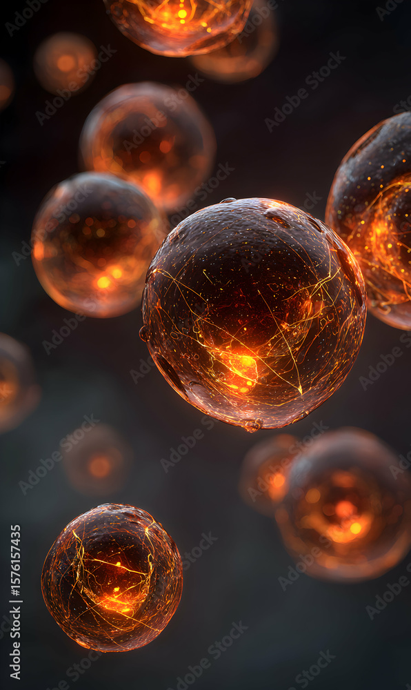 Aufkleber abstract glowing spheres with intricate light patterns create a futuristic ambiance ideal for techno