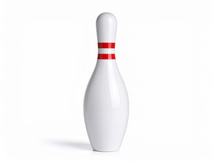 Bowling pin mock up isolated on white background, copy space