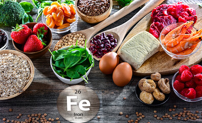 Food products being rich sources of iron