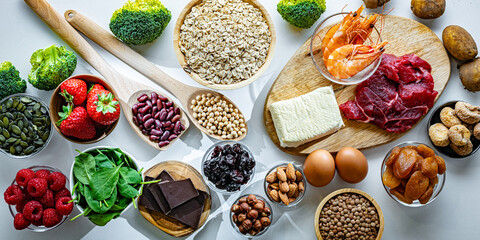 Food products being rich sources of iron