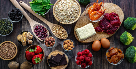 Food products being rich sources of iron