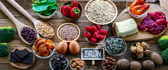 Food products being rich sources of iron