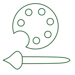 Doodle picture, art, images, paint illustration cute icon that can be used for sticker, book, mandala, scrapbook, icon, decorative, etc. with aesthetic colorful green color