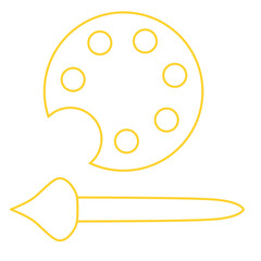 Doodle picture, art, images, paint illustration cute icon that can be used for sticker, book, mandala, scrapbook, icon, decorative, etc. with aesthetic colorful yellow color