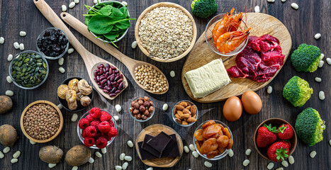 Food products being rich sources of iron