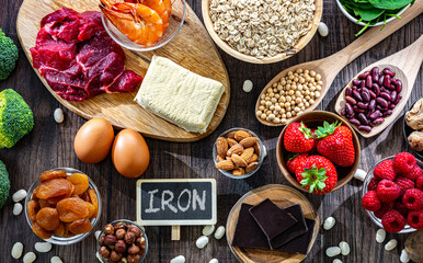 Food products being rich sources of iron