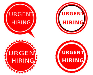 Urgent Hiring Badges Pack – Red Alerts for Fast Recruitment & Job Ads