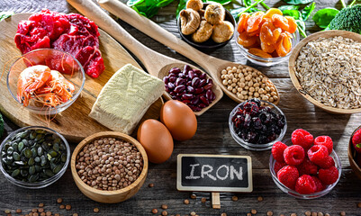 Food products being rich sources of iron