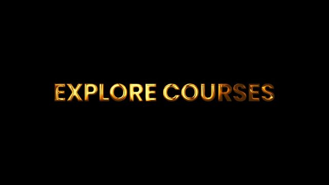 Explore Courses — Modern Golden Text Reveal Animation for Educational Ads in 4K