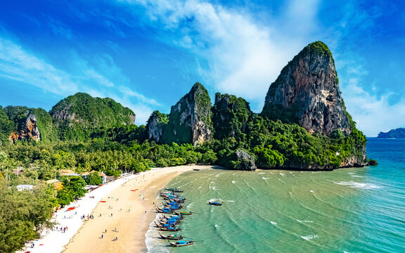 Aerial view of Railay near Krabi, Thailand