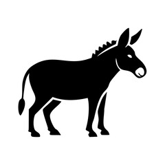 Donkey Black Glyph Icon (Color Changes Available in SVG)