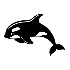 Fototapeta premium Cute Orca Black Glyph Icon (Color Changes Available in SVG)