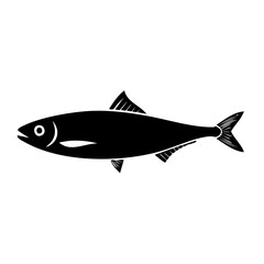 Obraz premium Sardine Black Glyph Icon (Color Changes Available in SVG)