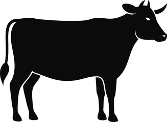 cow  black silhouette vector,cow  icon vector styel