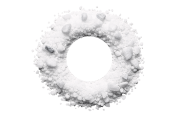 Sea Salt and Salt Rocks arranged around a circular space for design composition.