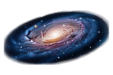 Beautiful Spiral Galaxy Illustration with Twinkling Stars and Nebula Isolated on White