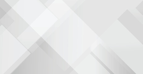 Abstract Grey and White Geometric Pattern with Overlapping Squares and Subtle Gradients.