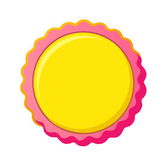 Download yellow circle badge with pink border vector illustration graphic art