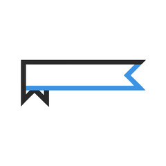 Vector graphic of a blue and black ribbon banner for graphic design projects