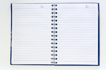 Open Spiral Notebook with Lined Pages, Business Journal Template