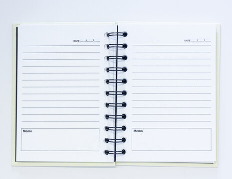 Open Spiral Notebook with Lined Pages, Business Journal Template
