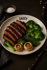 grilled steak with vegetables