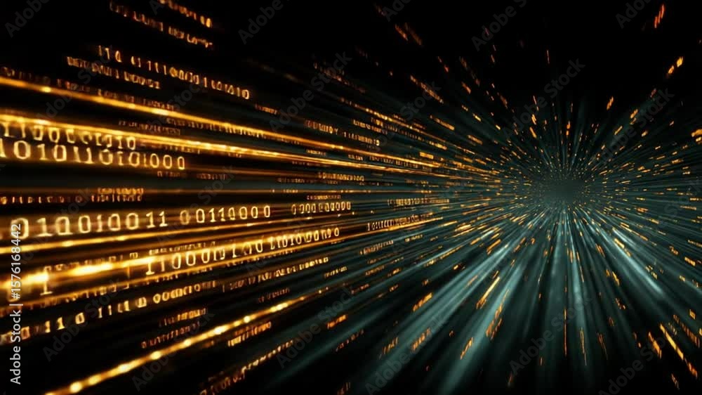 Poster digital stream: a journey through binary code